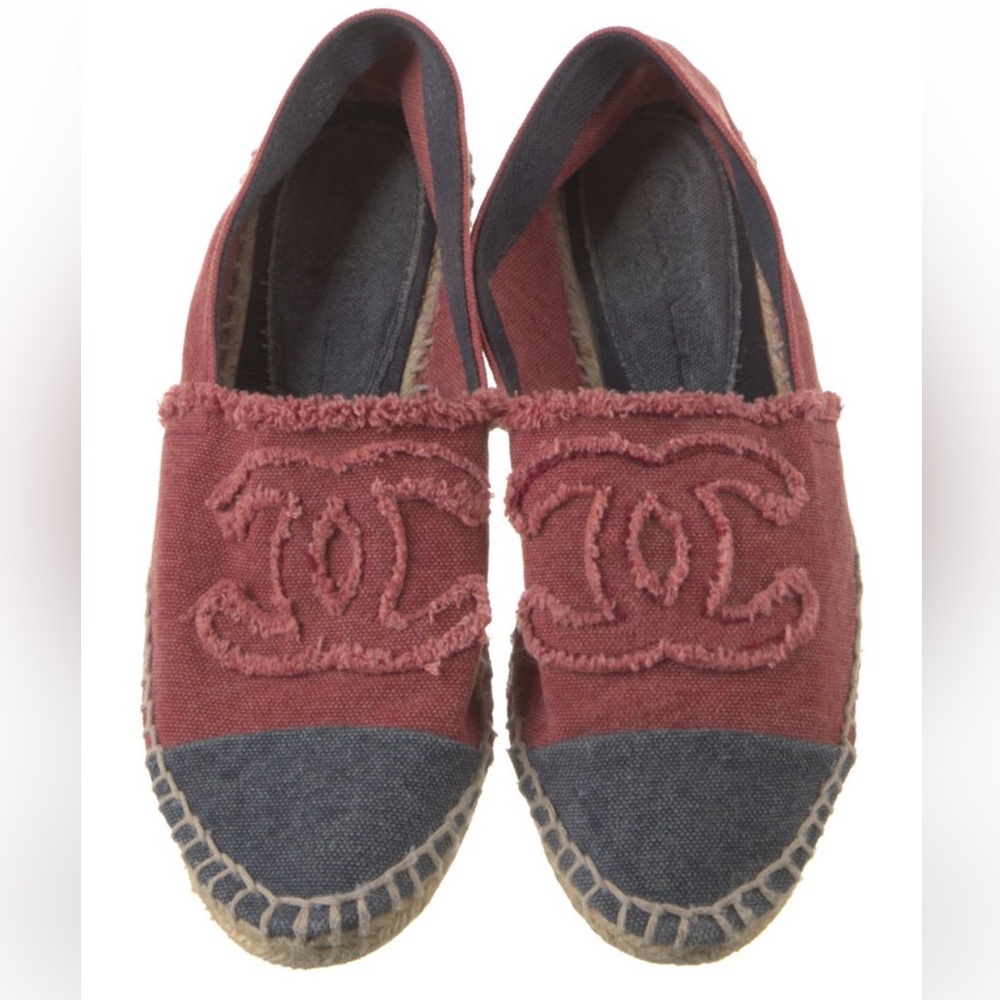 Chanel Interlocking CC Logo Canvas Espadrilles